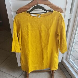 Bryn Walker Women's Tunic Top Gold Yellow Sz XXS
